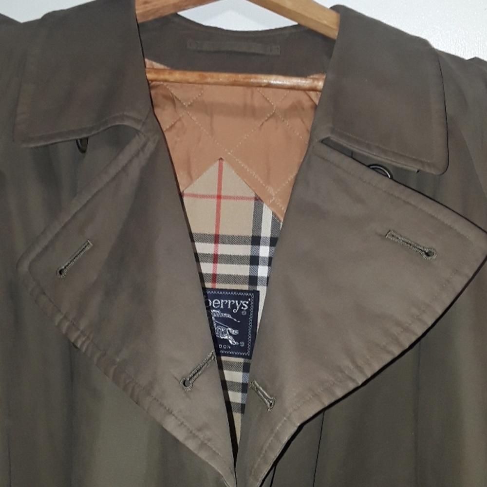 Authentic Burberry trench coat dark green sz 42 - Picture 2 of 8